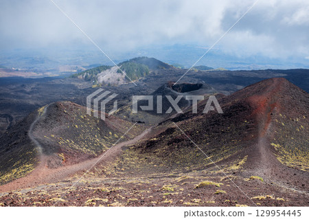 Mount Etna or Etna Volcano near Catania city, Sicily 129954445