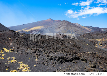 Mount Etna or Etna Volcano near Catania city, Sicily Mount Etna or Etna Volcano near Catania city, Sicily 129954448