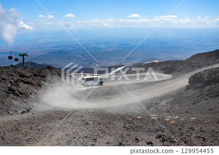 Mount Etna or Etna Volcano near Catania city, Sicily 129954455