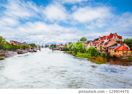 Danube river in Regensburg in Bavaria, Germany Danube river in Regensburg in Bavaria, Germany 129954478