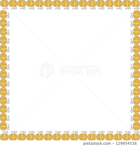 Harvesting farmland frame. Pumpkin vegetable template. Vector autumn hand drawn picture 129954538