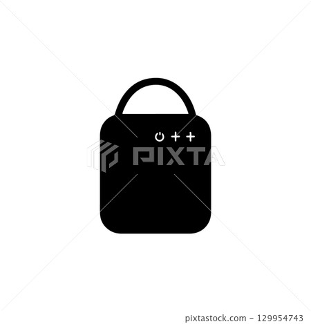 silhouette of a portable bluetooth speaker on white background 129954743