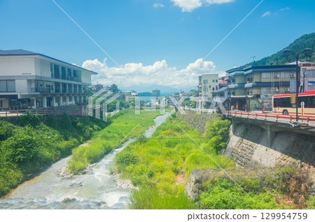 [澀溫泉]橫湯河與街道[下高井郡山之內町] 129954759