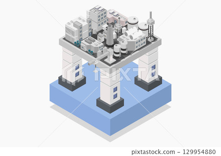 Isometric oil rig 129954880