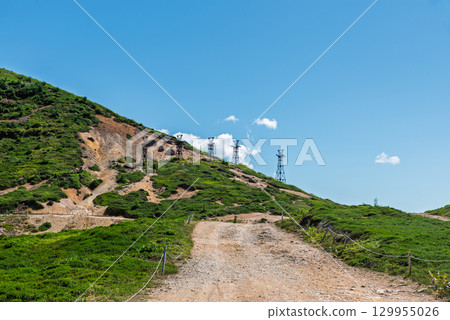 The remains of the Ogushi Mine seen from Kenashi Pass 129955026