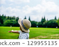Girls playing in the summer park 129955135