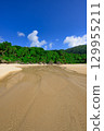 Summer scenery of Ishigaki Island's Crystal Beach, a white sand beach with a stream running through it 129955211