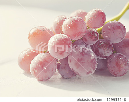 Grapes on a white background. AI Generated. 129955248