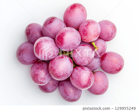 Grapes on a white background. AI Generated. 129955249
