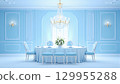 優雅的藍白色接待場地 129955288