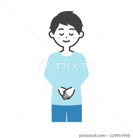 Illustration of a man bowing 129955498