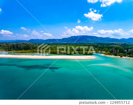 Aerial view of sea landscape view in summer season at Phuket island Thailand Aerial view of sea landscape view in summer season at Phuket island Thailand 129955712