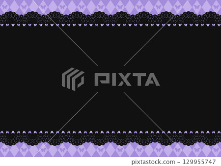 Horizontal lace with butterfly and diamond pattern (purple) Horizontal lace with butterfly and diamond pattern (purple) 129955747