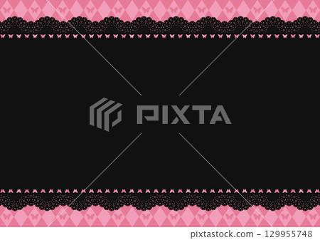 Horizontal lace with butterfly and diamond pattern (pink) Horizontal lace with butterfly and diamond pattern (pink) 129955748