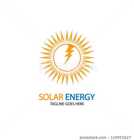 Sun solar energy logo design template. solar tech logo designsv 129955827