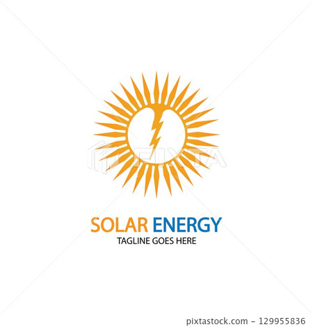 Sun solar energy logo design template. solar tech logo designsv Sun solar energy logo design template. solar tech logo designsv 129955836