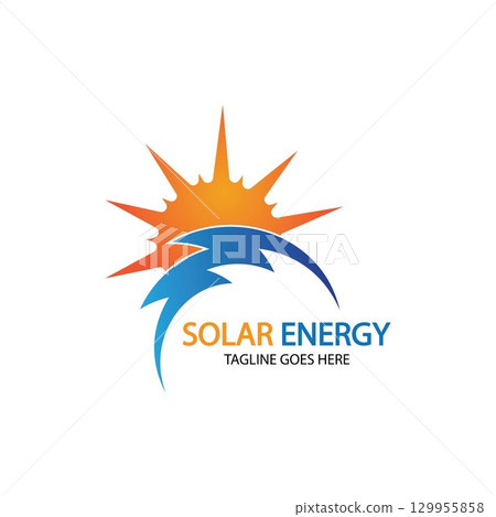 Sun solar energy logo design template. solar tech logo designsv Sun solar energy logo design template. solar tech logo designsv 129955858