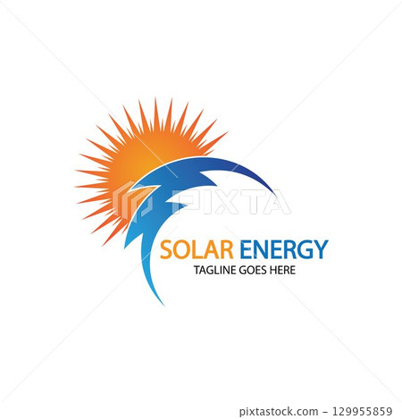 Sun solar energy logo design template. solar tech logo designsv Sun solar energy logo design template. solar tech logo designsv 129955859