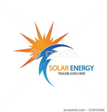Sun solar energy logo design template. solar tech logo designsv Sun solar energy logo design template. solar tech logo designsv 129955860