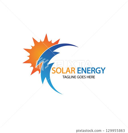 Sun solar energy logo design template. solar tech logo designsv Sun solar energy logo design template. solar tech logo designsv 129955863