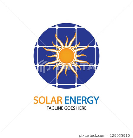 Sun solar energy logo design template. solar tech logo designsv 129955910