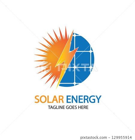 Sun solar energy logo design template. solar tech logo designsv 129955914