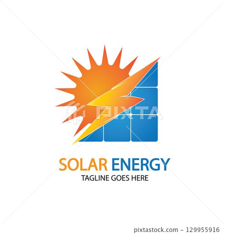 Sun solar energy logo design template. solar tech logo designsv 129955916