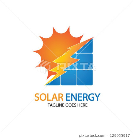 Sun solar energy logo design template. solar tech logo designsv 129955917