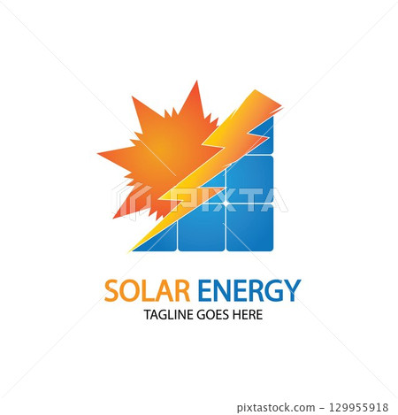 Sun solar energy logo design template. solar tech logo designsv 129955918