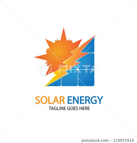 Sun solar energy logo design template. solar tech logo designsv 129955919