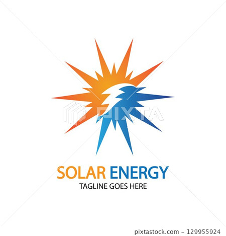 Sun solar energy logo design template. solar tech logo designsv 129955924