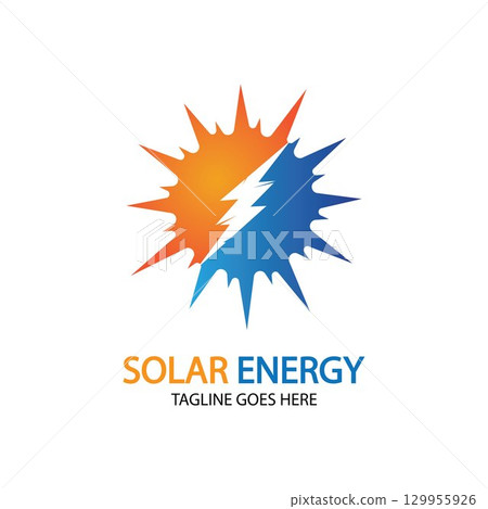 Sun solar energy logo design template. solar tech logo designsv 129955926