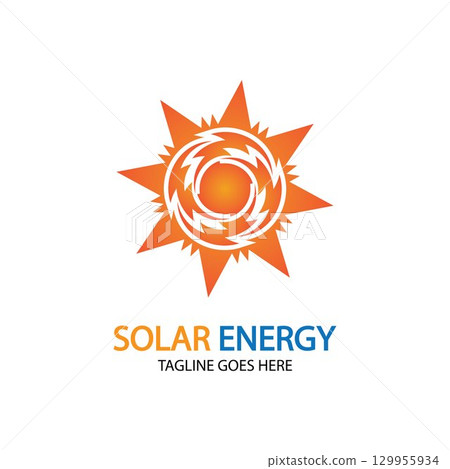 Sun solar energy logo design template. solar tech logo designsv 129955934