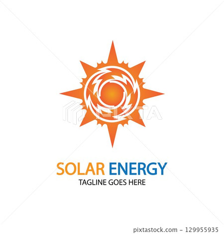 Sun solar energy logo design template. solar tech logo designsv 129955935