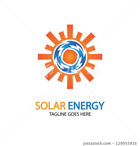 Sun solar energy logo design template. solar tech logo designsv Sun solar energy logo design template. solar tech logo designsv 129955938