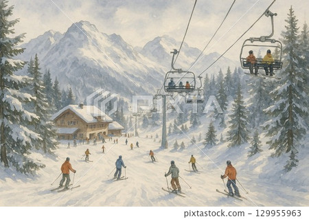 滑雪和托米山脊 129955963