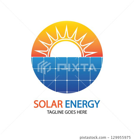 Sun solar energy logo design template. solar tech logo designsv 129955975