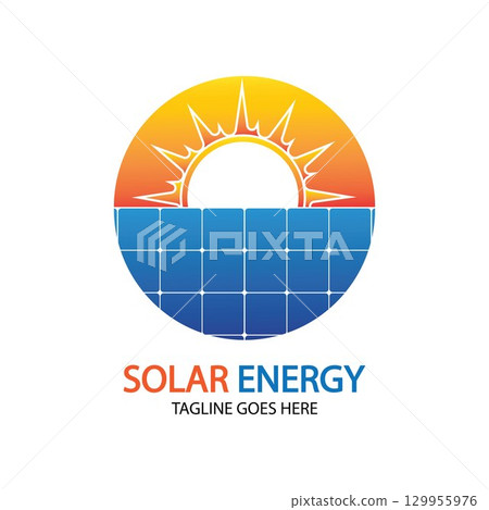 Sun solar energy logo design template. solar tech logo designsv 129955976