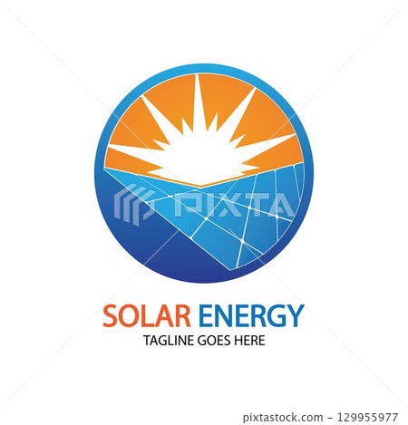 Sun solar energy logo design template. solar tech logo designsv 129955977