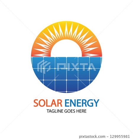 Sun solar energy logo design template. solar tech logo designsv 129955981