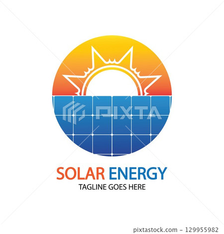 Sun solar energy logo design template. solar tech logo designsv 129955982