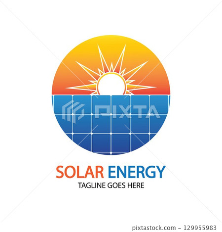 Sun solar energy logo design template. solar tech logo designsv 129955983