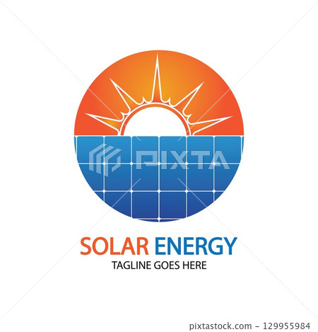 Sun solar energy logo design template. solar tech logo designsv 129955984