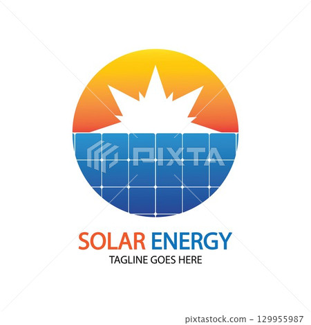 Sun solar energy logo design template. solar tech logo designsv 129955987
