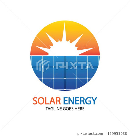 Sun solar energy logo design template. solar tech logo designsv 129955988