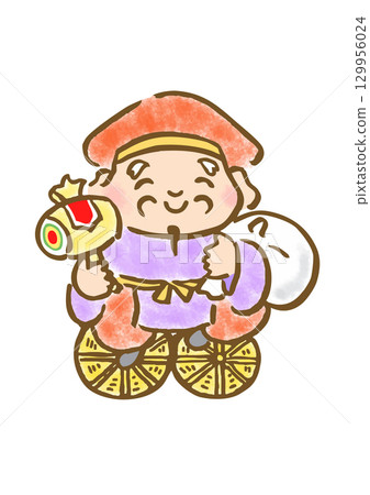 大黑天(商業繁榮和財富之神)的可愛插圖 大黑天(商業繁榮和財富之神)的可愛插圖 129956024