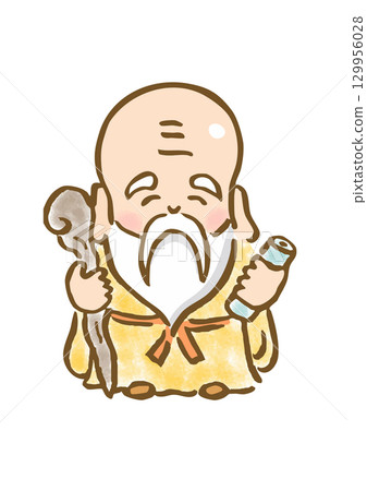 手繪可愛插畫的福祿壽 129956028