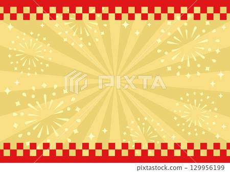 Summer festival background, fireworks and concentrated lines Summer festival background, fireworks and concentrated lines 129956199