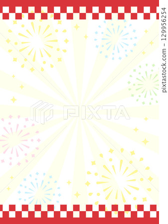 五彩繽紛的煙花背景圖 129956254