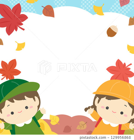 Autumn leaves and children on an excursion 03 Autumn leaves and children on an excursion 03 129956868